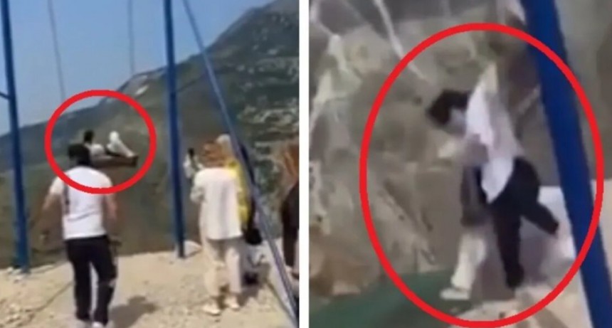 Mujeres estuvieron por morir cuando se rompió la hamaca que se encontraba en la cima de una montaña