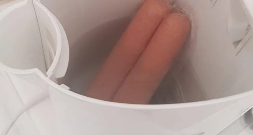 Mujer encuentra salchichas en pava eléctrica después de varios días de uso