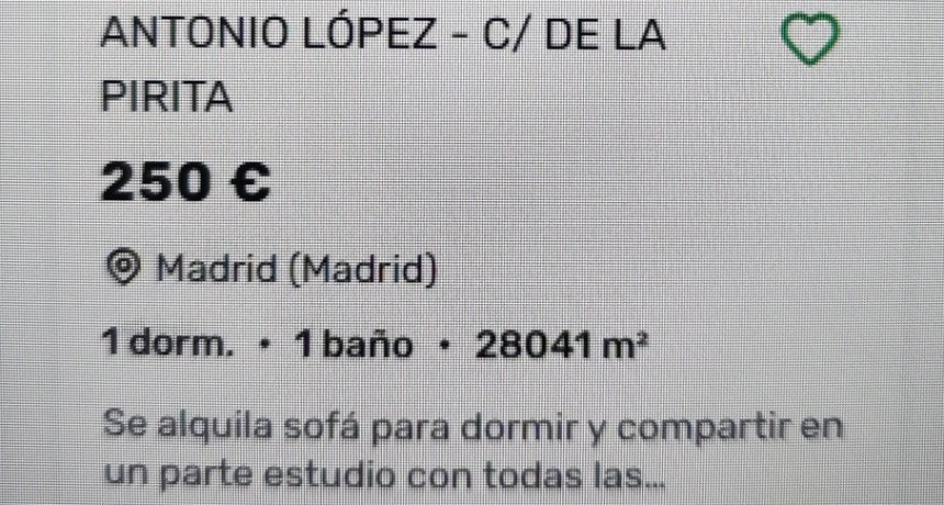 Español alquila su sofá para dormir