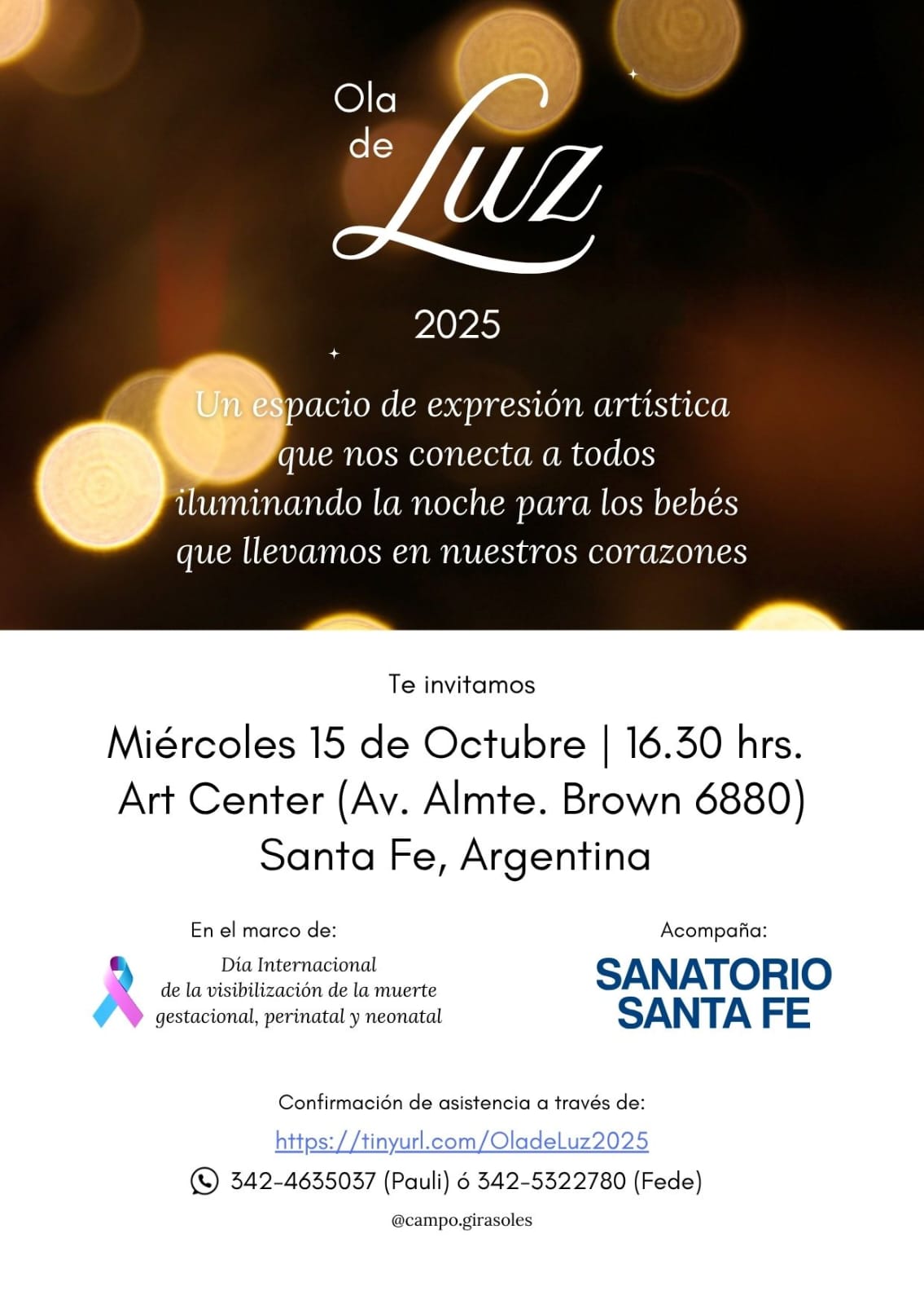 Paula Giuliani: “Ola de luz se realizará el próximo 15 de octubre en Santa Fe”