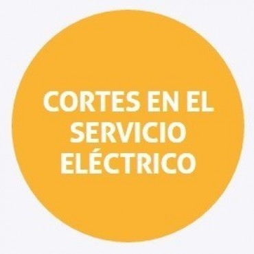 Cortes de energía programados para el jueves